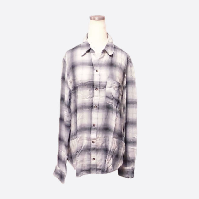 ★SALE★Abercrombie & Fitch/アバクロ★ヴィスコースチェックシャツ (Grey/M)_画像1