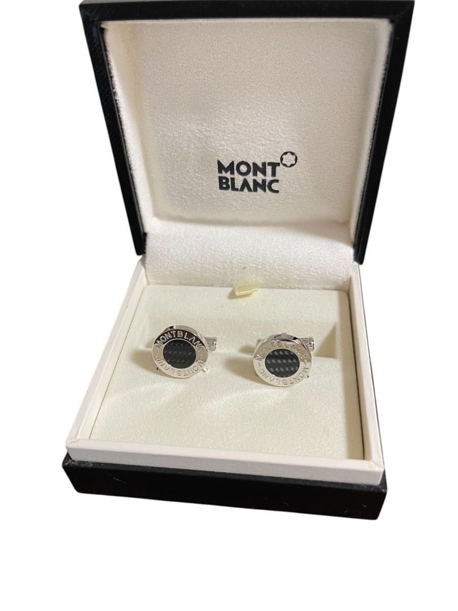 Mont Blanc カフリンクス カフス ブラック×シルバー MONT BLANC シルバー ブラック カフスボタン 箱付