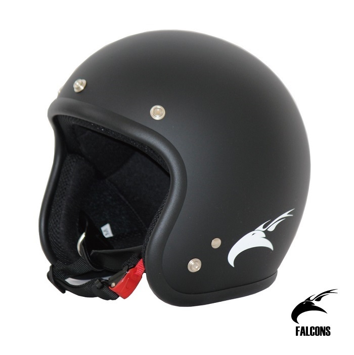 バイク用品 FALCONS スモールジェットヘルメット マットブラック フリーサイズ/メンズ レディース キッズ SGマーク【送料800円】