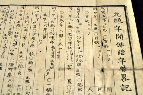 元禄年間俳諧年暦畧記