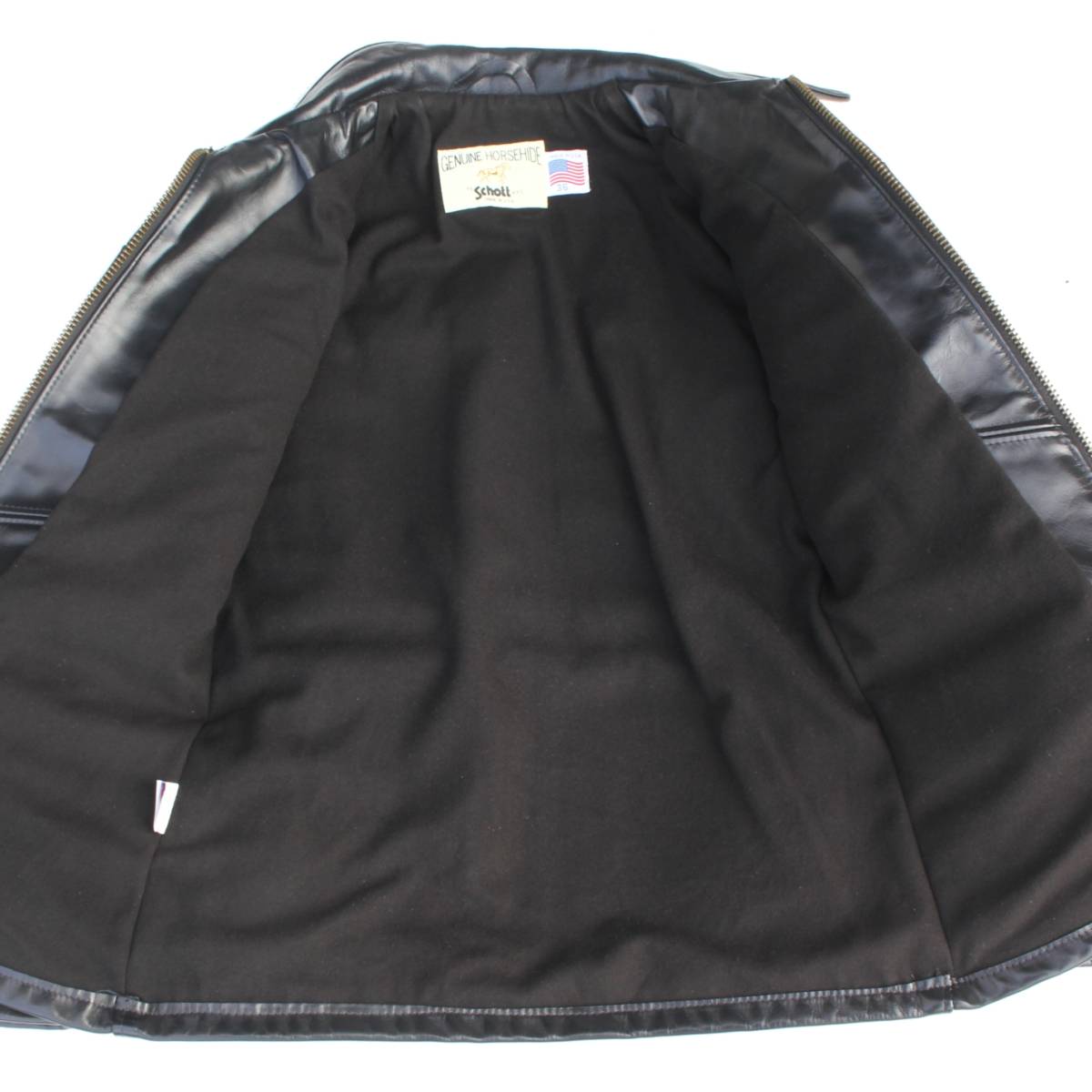 01194)美品SchottショットUSA製ホースレザージャケット黒 01194)美品SchottショットUSA製ホースレザージャケット黒