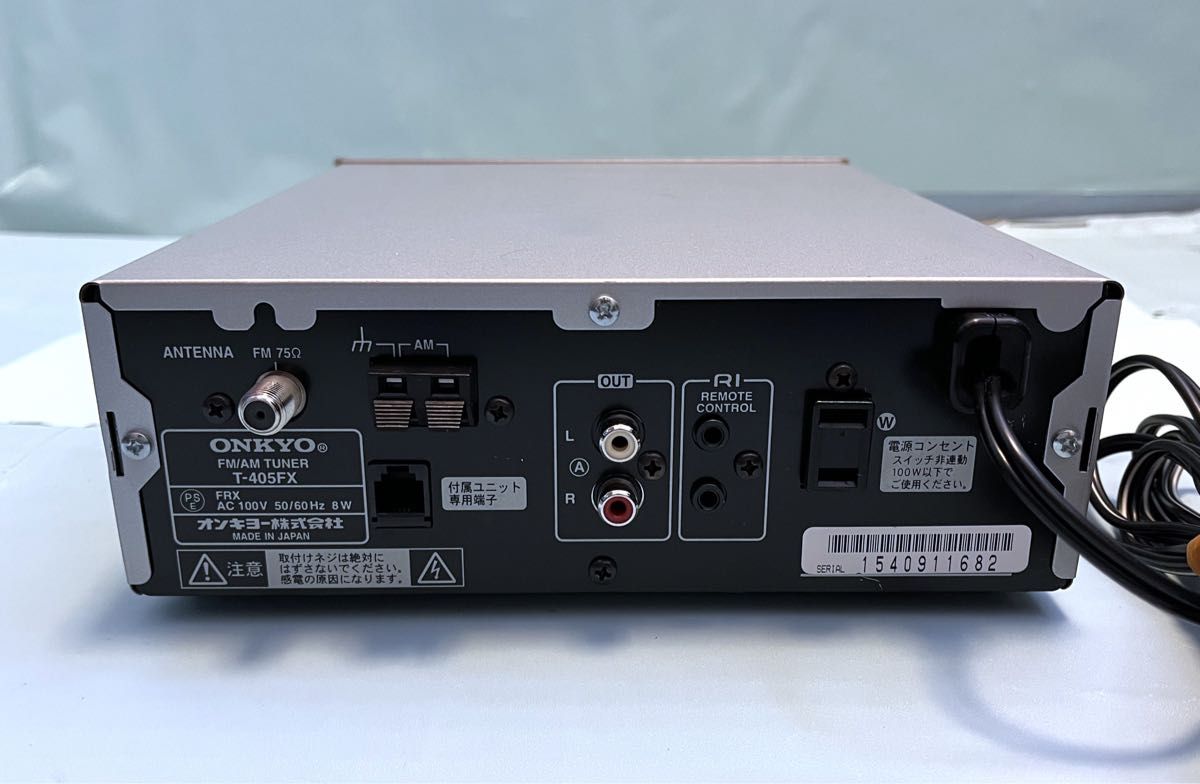動作OK 】 AM・FMラジオチューナー ONKYO オンキョー T-405FX 動作OK 】 AM・FMラジオチューナー ONKYO オンキョー T-405FX