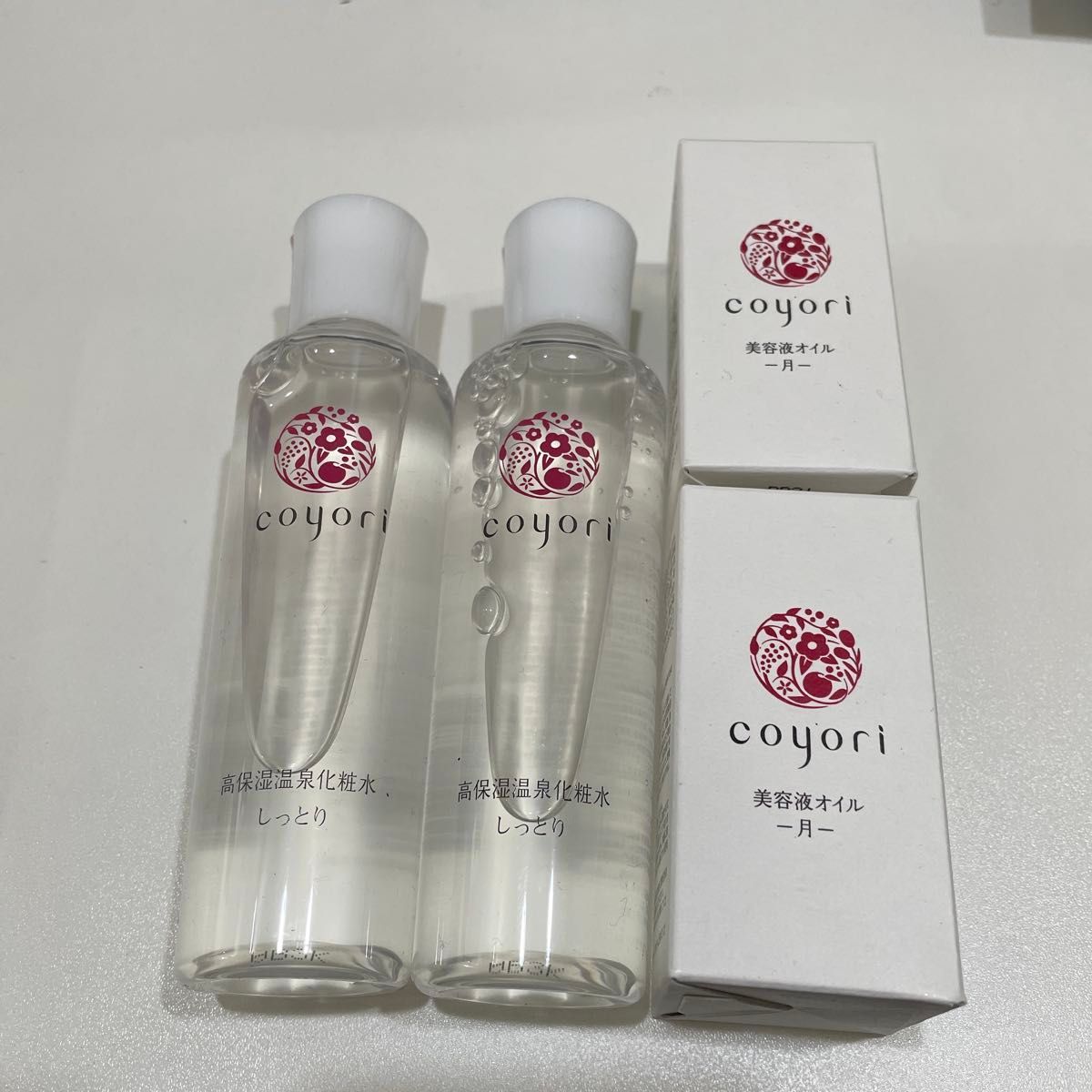 【新品未開封】coyori 高保湿温泉化粧水 しっとり100ml 2本 &美容液オイル月 20ml 2本
