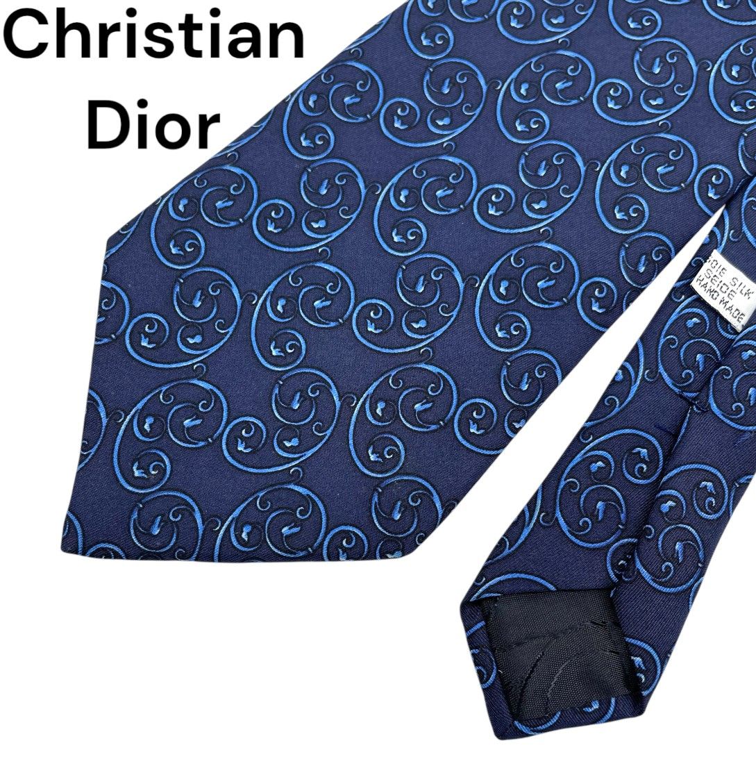 Christian Dior DIOR ディオール ネクタイ ブルー 青 ネイビー Christian Dior DIOR ディオール ネクタイ ブルー 青 ネイビー