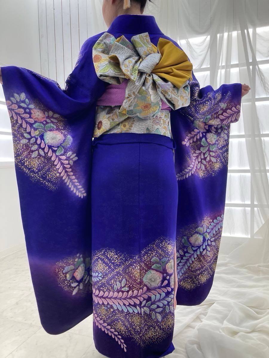 振袖フルセット 辻が花 ブルー系 銀通し 作家物|Yahoo!フリマ 振袖フルセット 辻が花 ブルー系 銀通し 作家物|Yahoo!フリマ