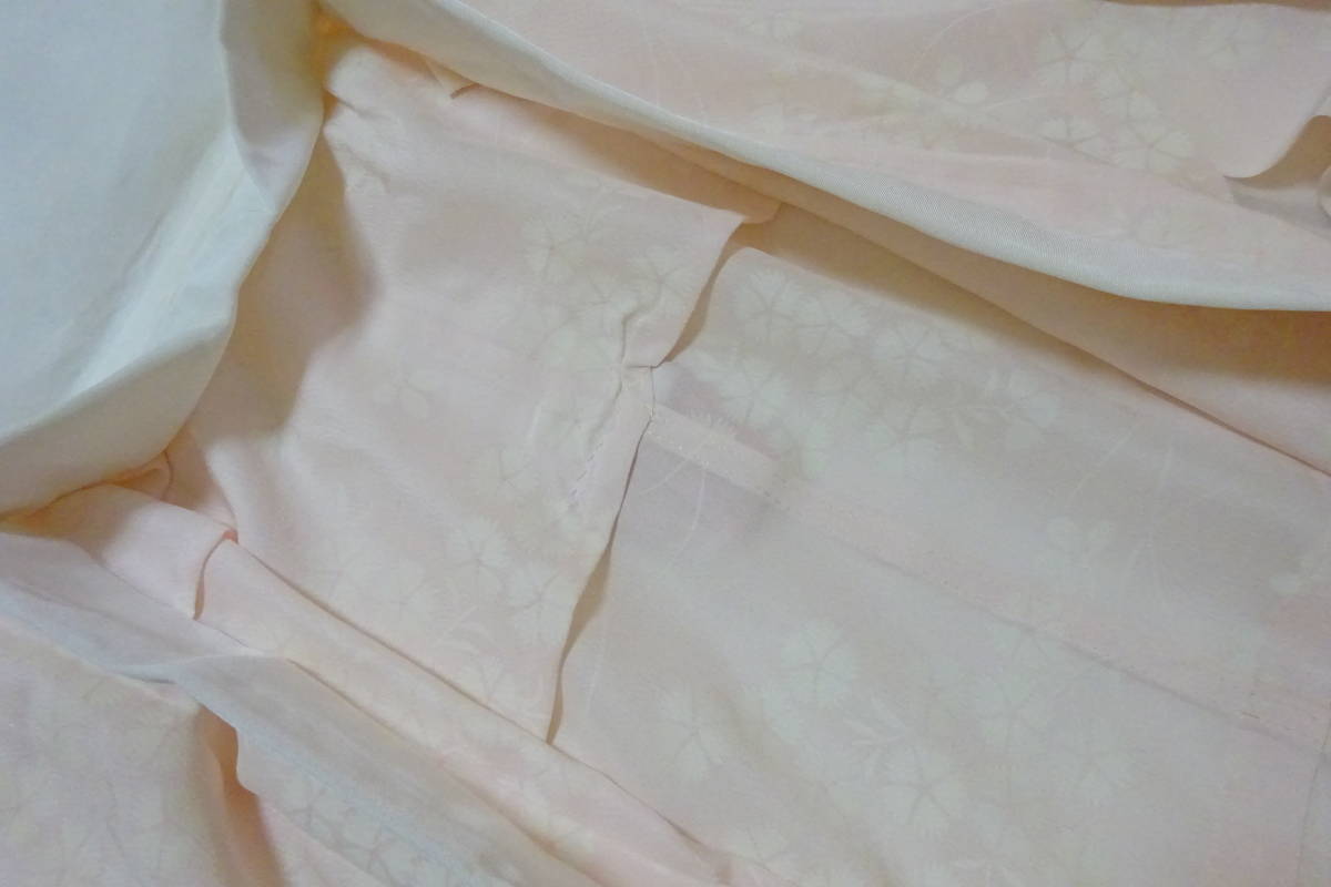 (54)長襦袢 単 ピンク なでしこ柄 着物 和装 和服_画像1