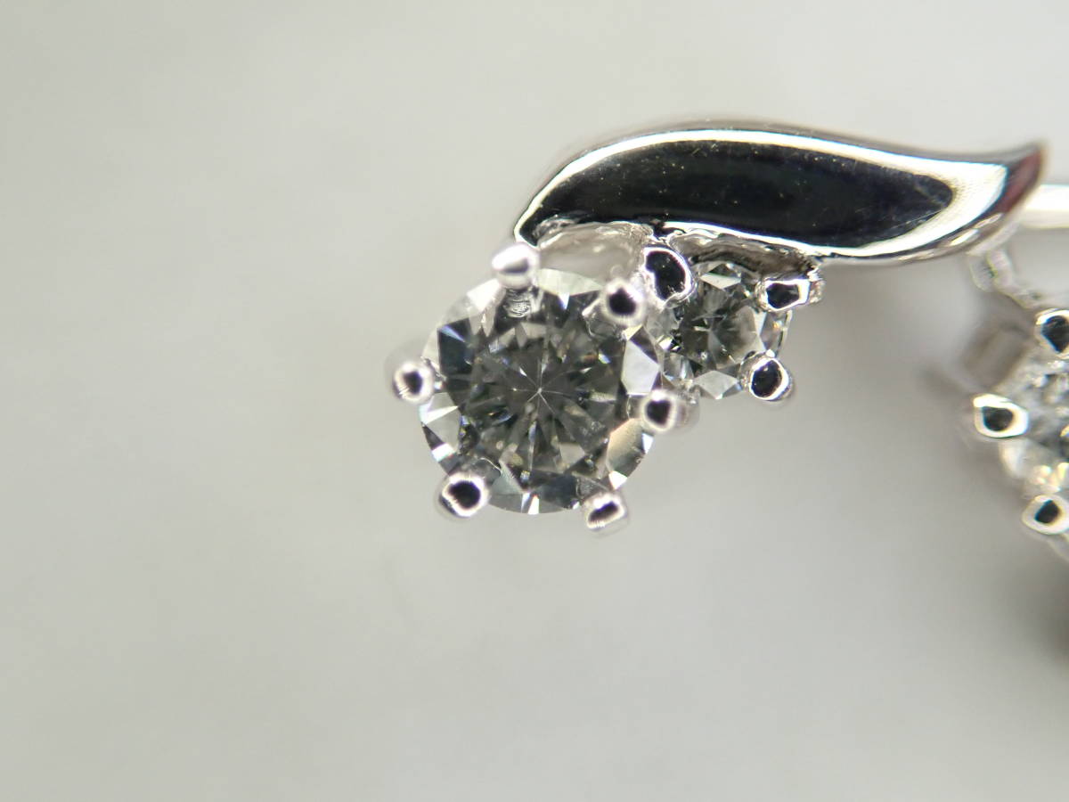 美品 Pt900 プラチナ ダイヤ 計0.50ct ピンブローチ デザイン ブローチ