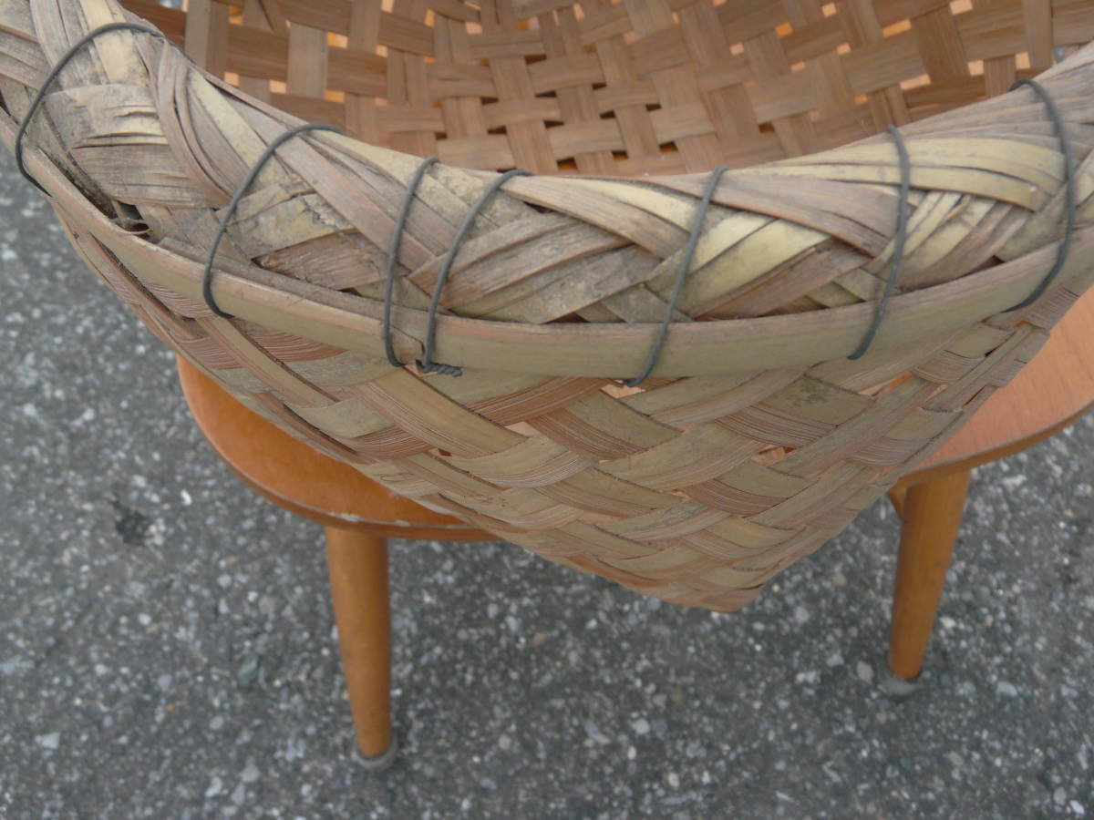 古民具、竹で編んだかご、手作り_画像9