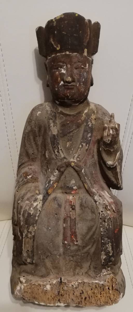 明代 木彫 文官 置物 細密彫刻 仏像 仏教美術 骨董品 古美術品