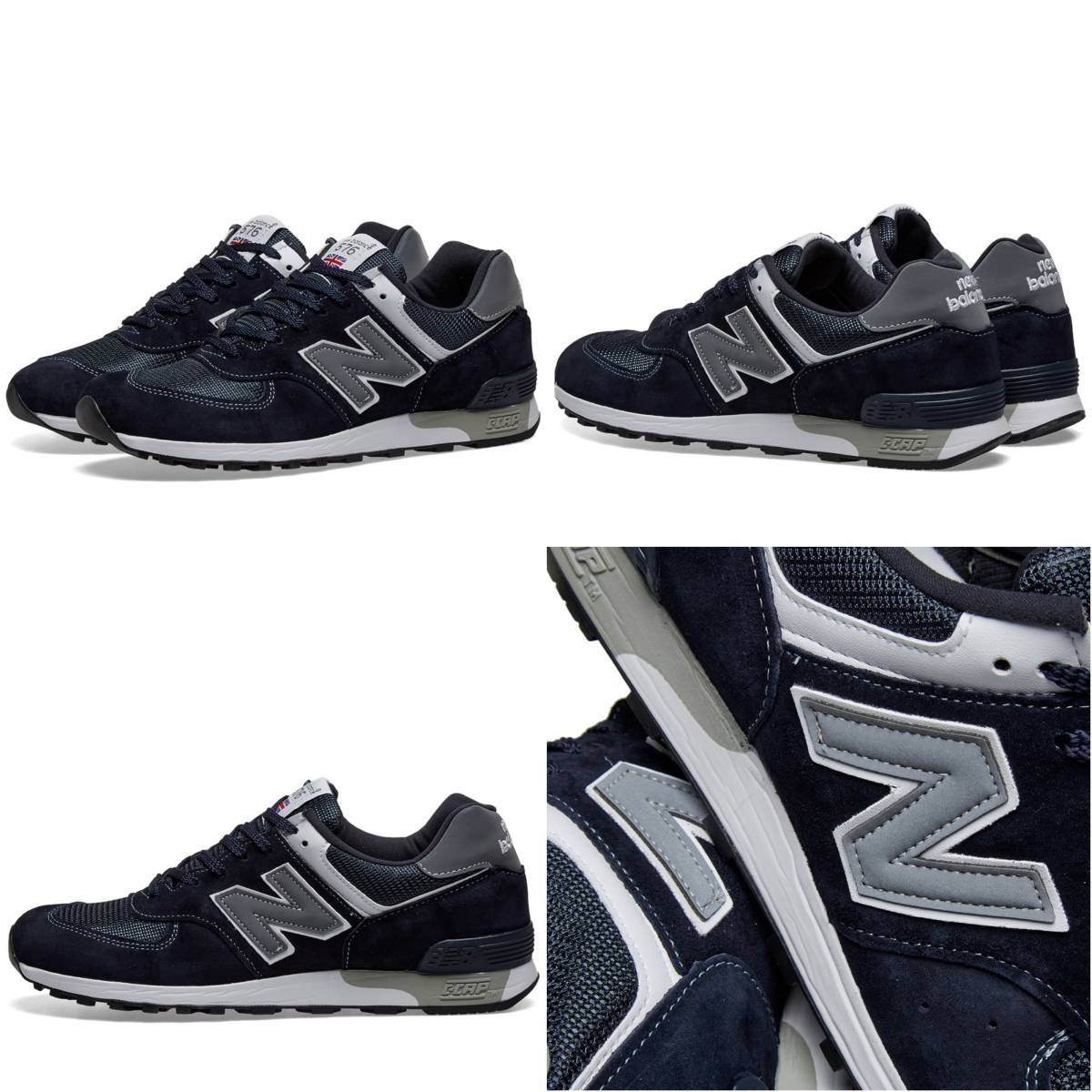 国内正規品 UK製 NEW BALANCE M576PMN NAVY×GRAY×WHITE US8D 26cm スウェード 新品 イギリス製 英国製 紺 ネイビー×グレー×ホワイト_画像10