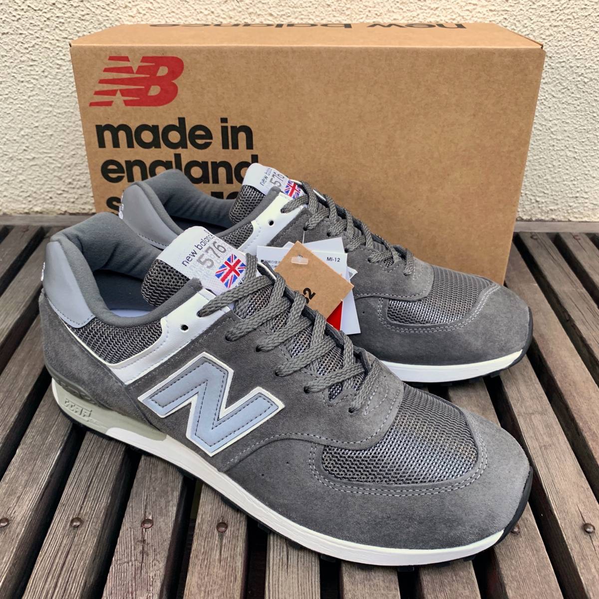 国内正規品 UK製 NEW BALANCE M576PMG GRAY×WHITE US9.5D 27.5cm スウェード 新品 イギリス製 英国製 グレー×ホワイト_画像1