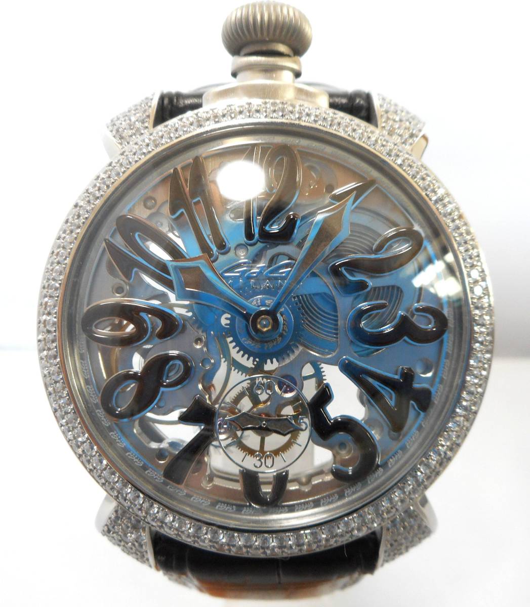 gagamilano ガガミラノ マニュアーレ 48mm ベゼル ラグ ビジョー アフターダイヤ加工致します カスタム マヌアーレ ナポレオーネ MANUALE_綺麗に堀留加工で留めます