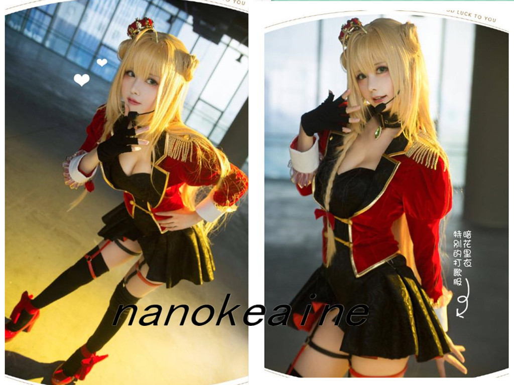 [ немедленная уплата ] оригинал фотосъемка Fate/Grand Order Nero *kla ude . незначительный Saber Saber удар . одежда * костюмы + носки + Mike способ ( парик обувь продается отдельно )