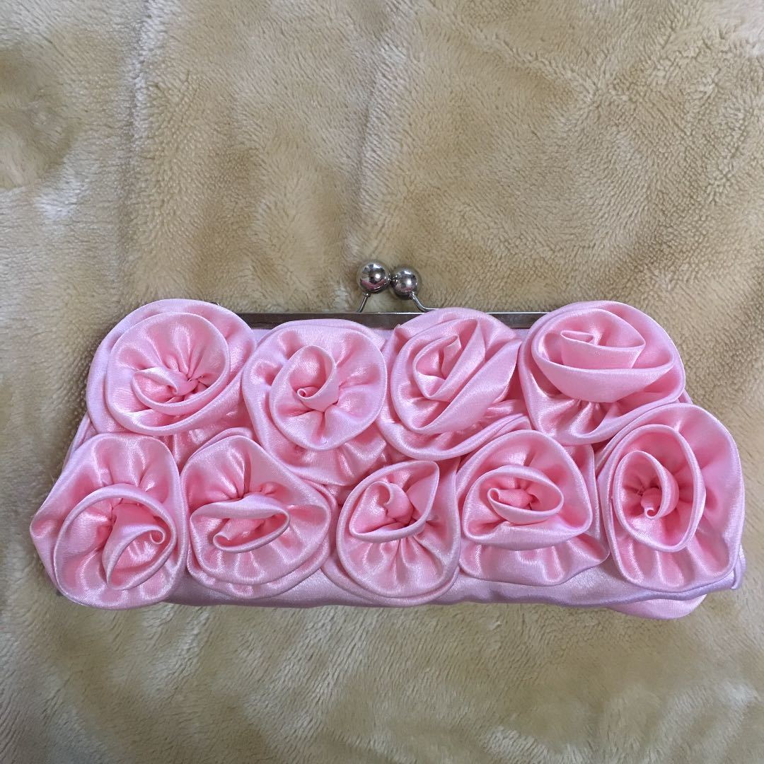  chain flower clutch party bag flower rose rose pink marriage two next .... dress Cabaret Club bpab snack te-to