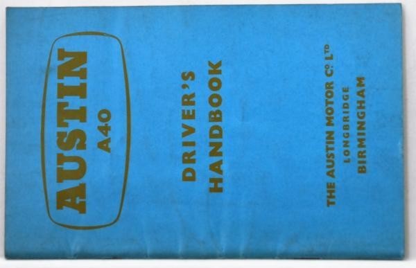 AUSTIN A40 Driver´s Handbook 英語版