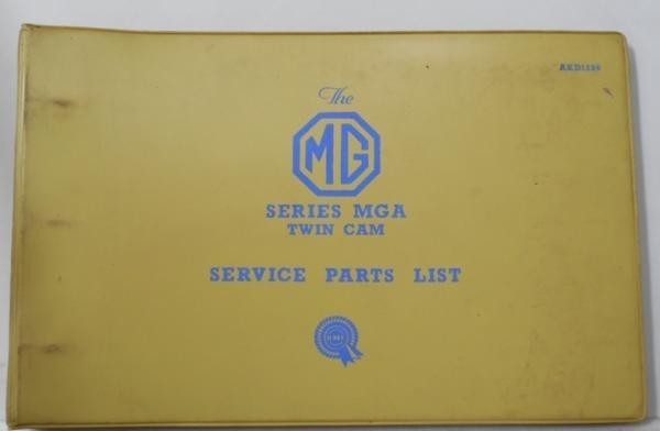 MG SERIES MGA TWIN CAM SERVICE PARTS LIST