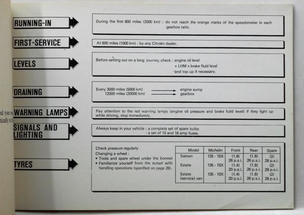 CITROEN AMI 8 SALOON/ESTATE 1977 OWNERS MANUAL