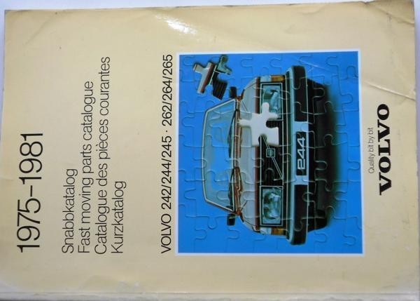 VOLVO 242,244,245-262,264,265 \'1975-78 PARTS CATALOGUE