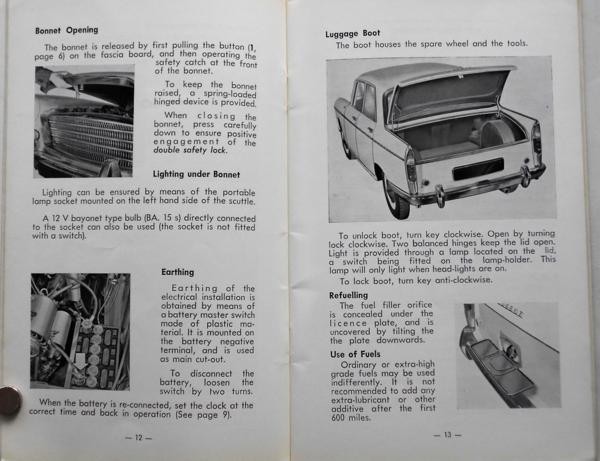 PEGEOT 404 1961 OWNERS MANUAL