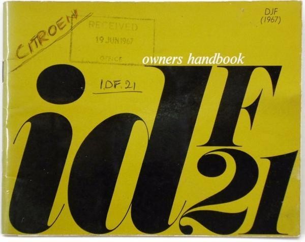 CITROEN idf21 1967 OWNERS MANUAL_画像1