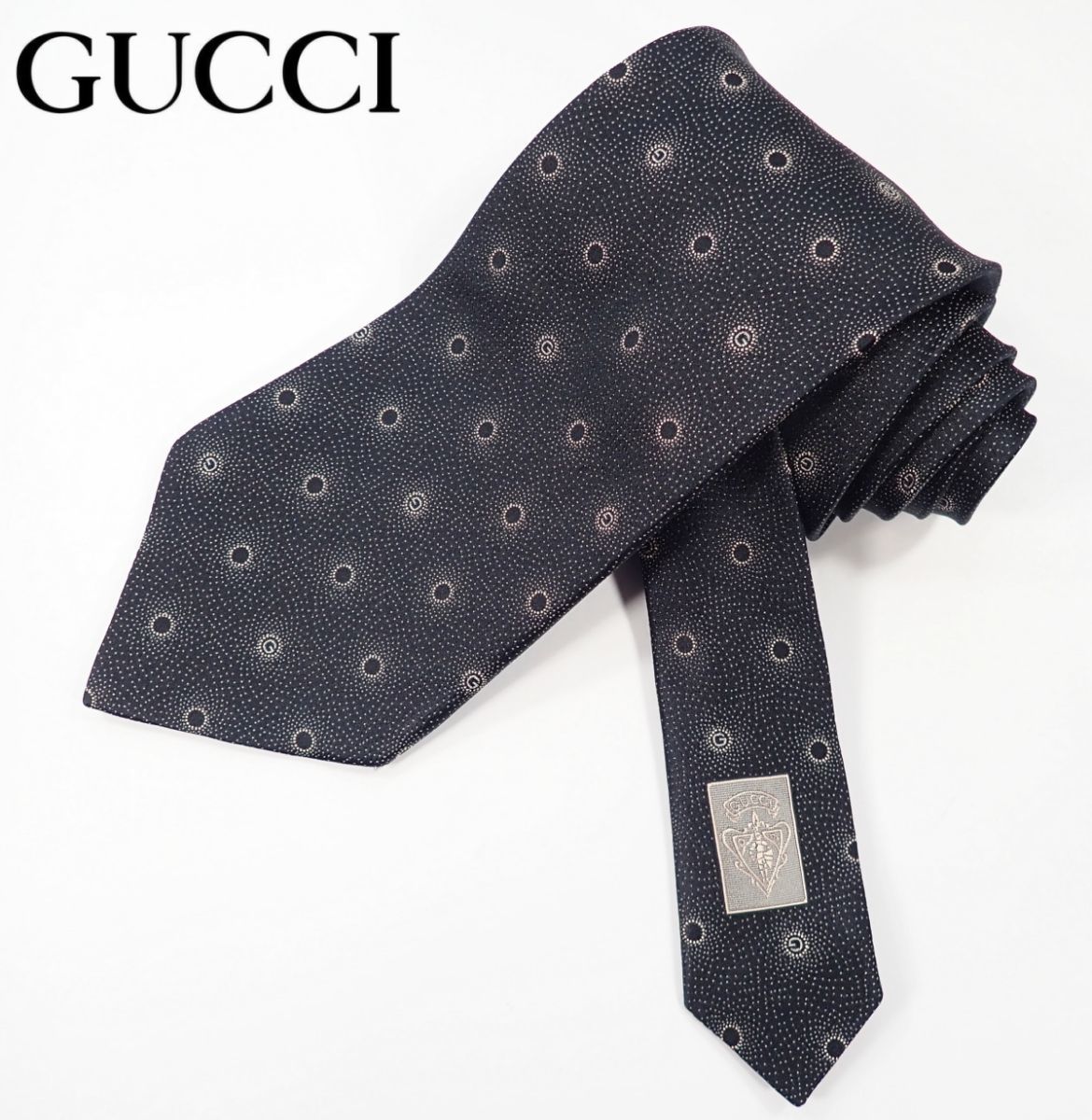 ヤフオク! - e477/美品 GUCCI ネクタイ グッチ クレスト紋章 G柄