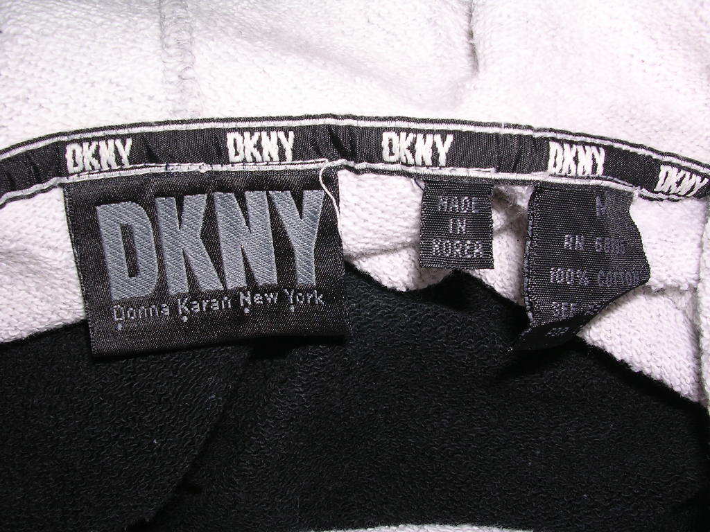 90s ダナキャラン DKNY デカロゴ 切り替え パーカー M グレー/黒 vintage old ビッグロゴ_画像6