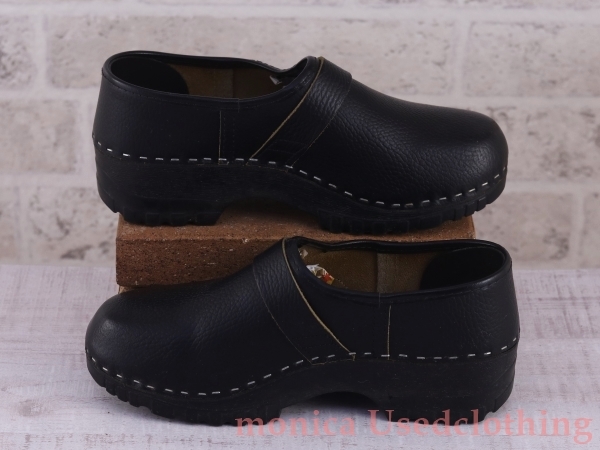MA783* Голландия производства [GEVAVI] Vintage сабо сандалии чёрный черный мужской 40 25.