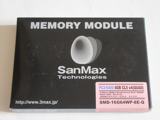 古典 ☆新品☆SanMax☆PC2-6400(DDR2-800) ECC付 4GB×4枚=16GB 4GB