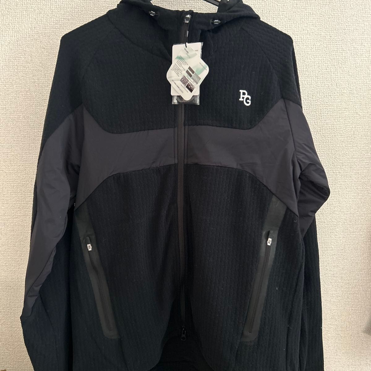 【未使用タグ付き】PEARLY GATES パーカー フーディ 定価3.4万円 PEARLY GATES パーカー ブラック ジャケット