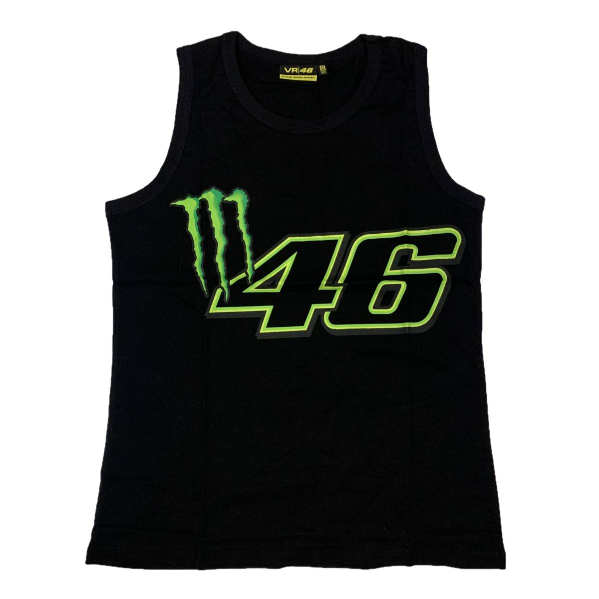 VR46 MONSTER ENERGY モンスターエナジー ビッグ46ロゴ タンクトップ（ブラック）(M) 【並行輸入品】