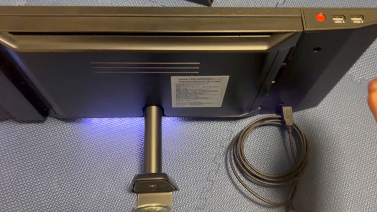 100-MRG003 ゲーミング モニター台 机上台 幅90cm LED照明 カーボン調