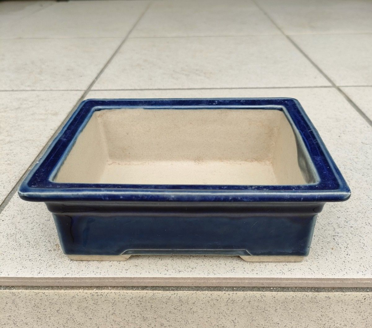 盆栽鉢 色鉢 緑釉外縁胴紐楕円鉢 陶器 4号 11cm グリーン 小品