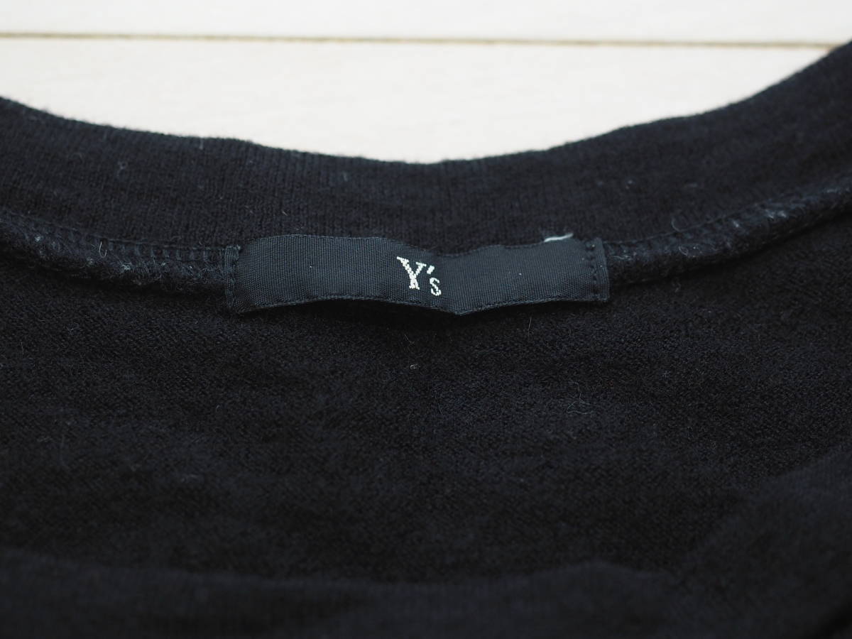 Y's ワイズ レディース バイカラー7分袖ニット黒×灰 日本製 Yohji Yamamoto ヨウジヤマモト_画像3