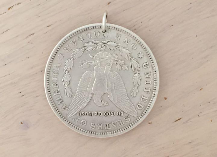 モルガン1ドル硬貨 本物アメリカ、モルガン1ドル銀貨のコインペンダントトップ