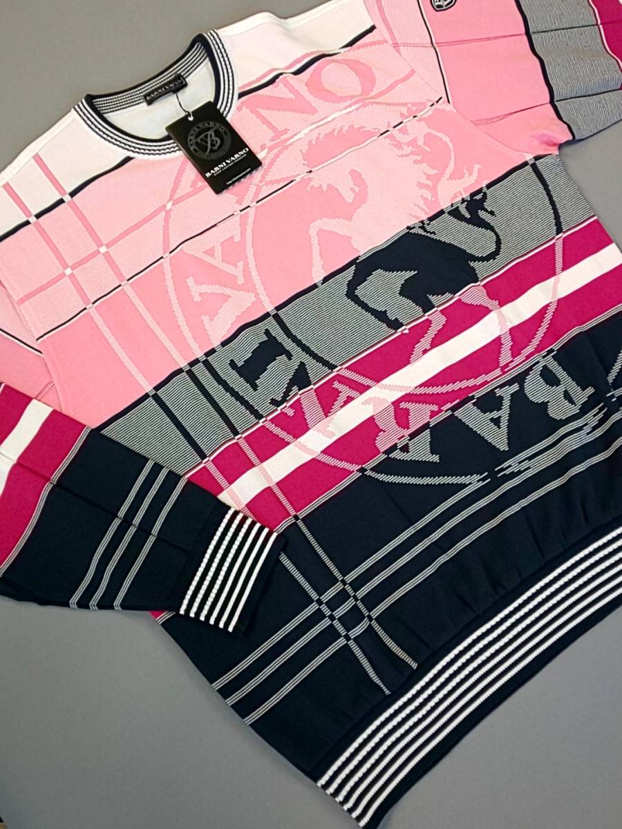 新品　SALE!!　特別価格!!　送料無料　BARNI VARNO　バーニ ヴァーノ　ブランド　セーター　LLサイズ　ビッグサイズ　2402　日本製　ピンク