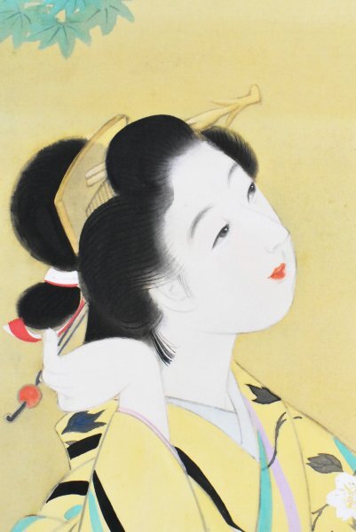 【真作】堤利彦/美人画/美人図/掛軸/名家伝来/AC-29 Yahoo!オークション - K5244 真作 稲垣晴雪「美人図」絹本 肉筆