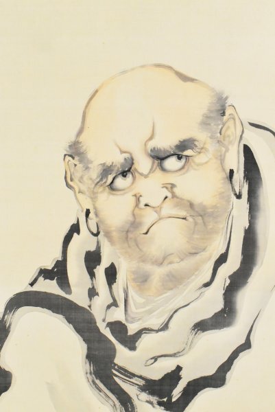 K5273 真作 五十嵐豊岳「達磨図」絹本 合箱 肉筆 小荒井豊山師事 K5273 真作 五十嵐豊岳「達磨図」絹本 合箱 肉筆 小荒井豊山師事