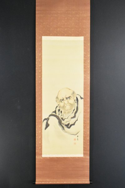 K5273 真作 五十嵐豊岳「達磨図」絹本 合箱 肉筆 小荒井豊山師事 K5273 真作 五十嵐豊岳「達磨図」絹本 合箱 肉筆 小荒井豊山師事