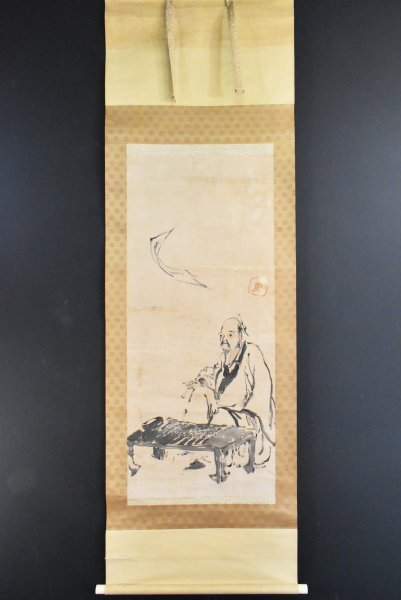 K5294 真作 長澤蘆雪 長沢芦雪「賢哲の図」紙本 田村松魚識箱 K5294 真作 長澤蘆雪 長沢芦雪「賢哲の図」紙本 田村松魚識箱