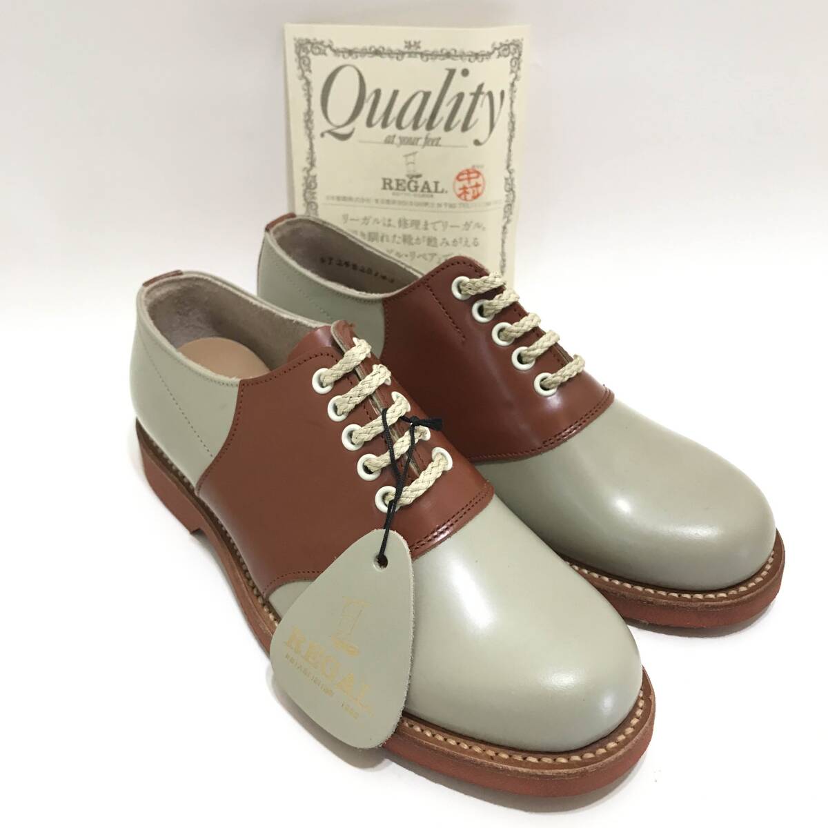 REGAL リーガル サドルシューズ ブラウン/グレー 24.5cm