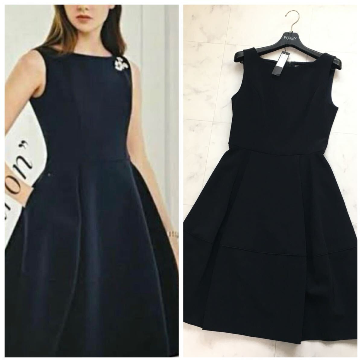 近年美品 FOXEY フォクシー マットストレッチ バロン ロング 近年美品 FOXEY フォクシー マットストレッチ バロン ロング