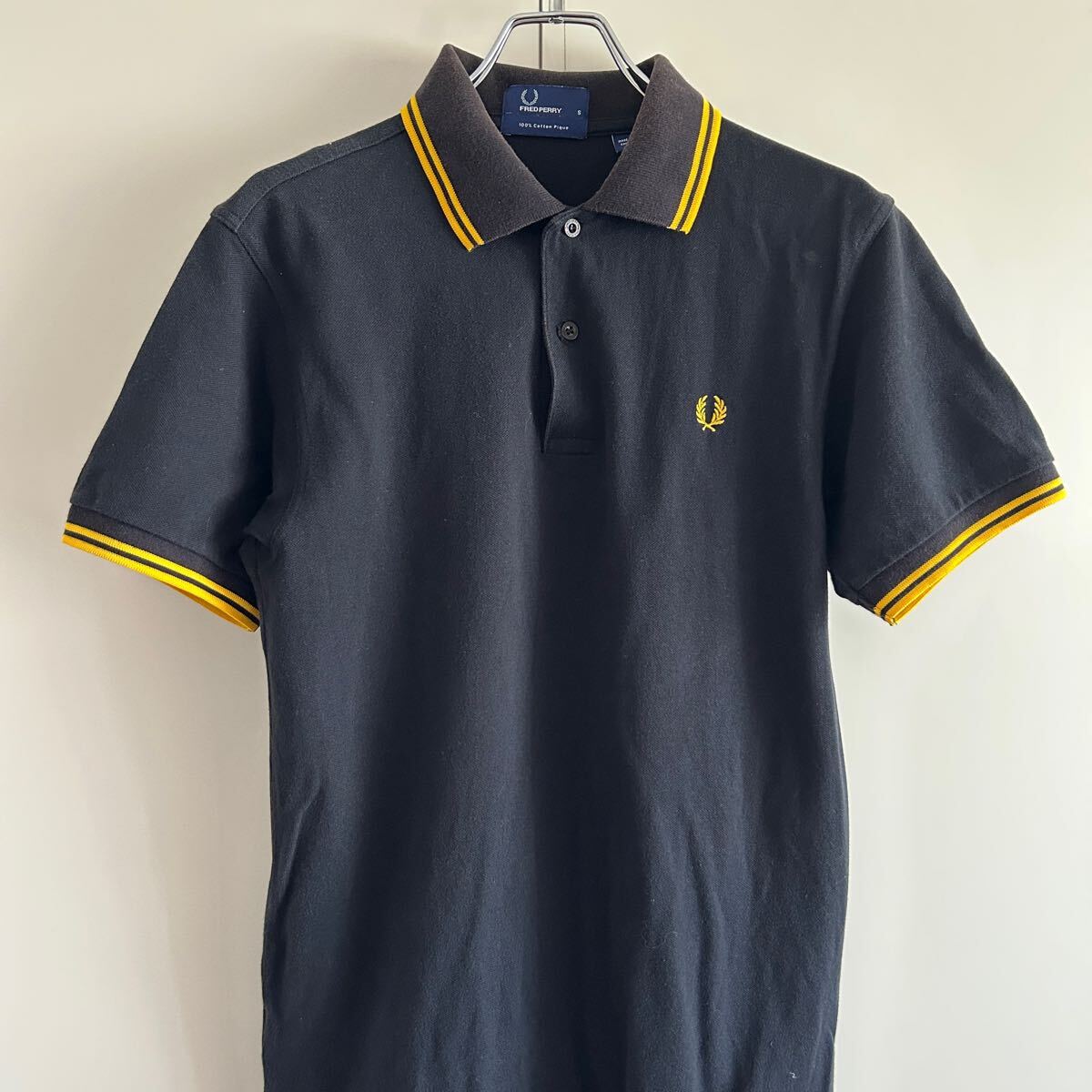 FRED PERRY フレッドペリー 半袖ポロシャツ S 鹿の子 ブラック FRED PERRY フレッドペリー 半袖ポロシャツ S 鹿の子 ブラック