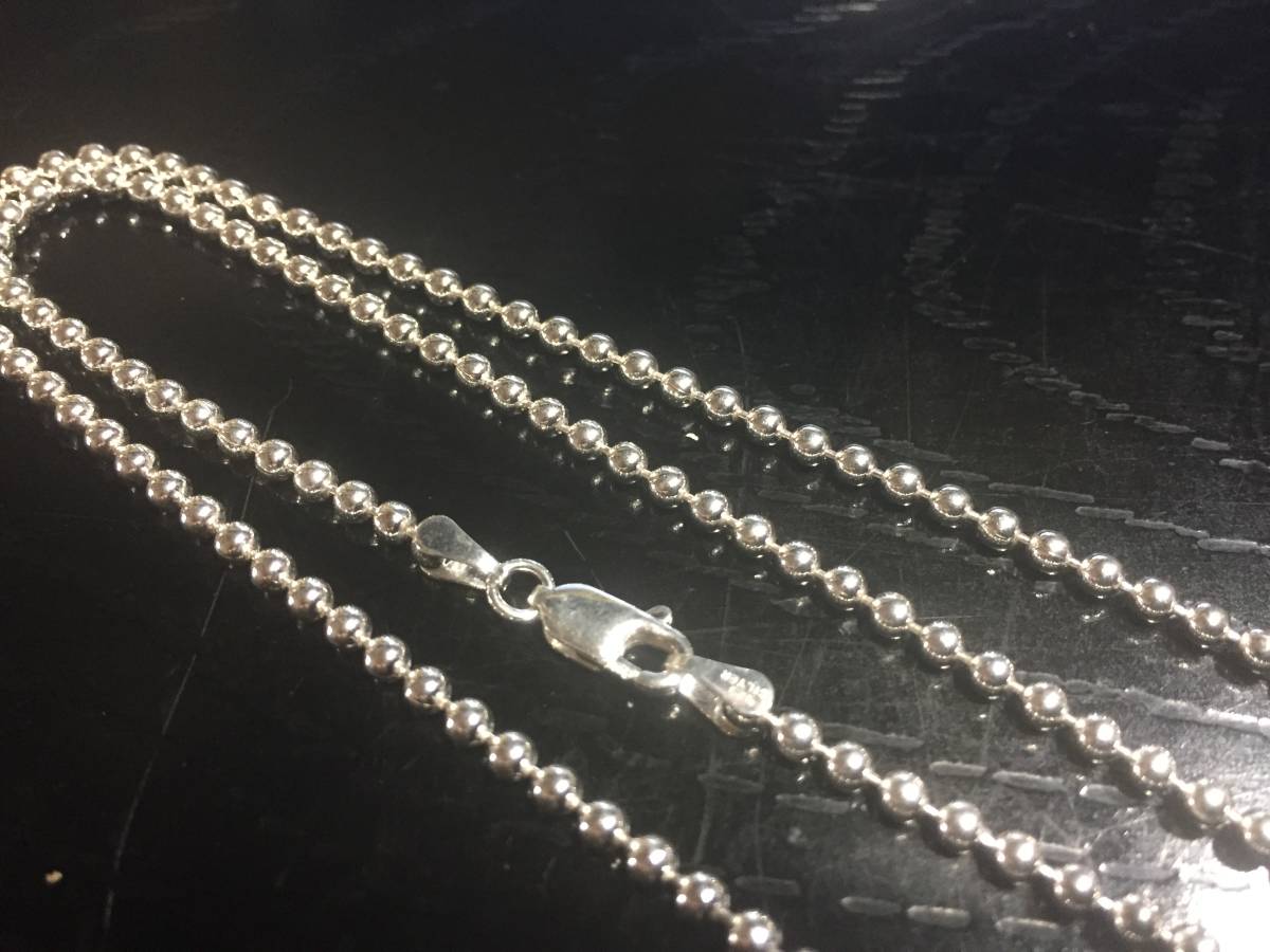 ◎送料無料 2.5㎜玉 ボールチェーン50cm 太め 2.5ミリ幅 シルバー925刻印有 (B25-50)_画像3