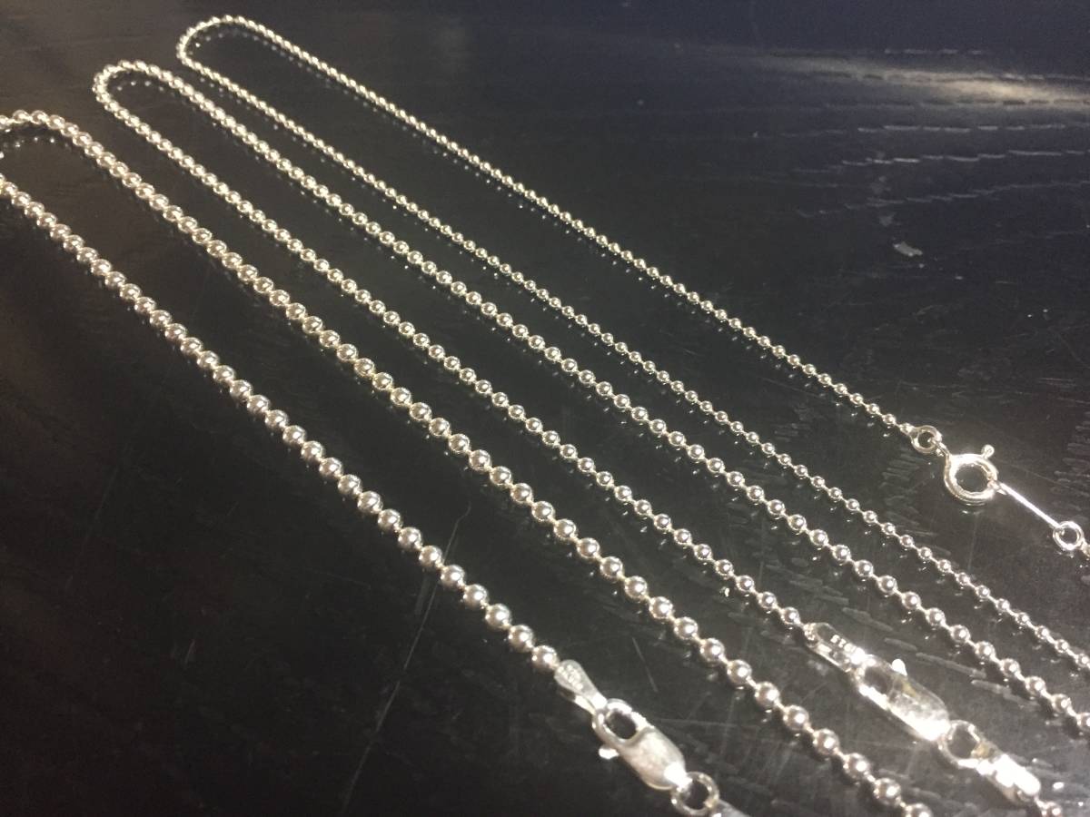 ◎送料無料 2.5㎜玉 ボールチェーン50cm 太め 2.5ミリ幅 シルバー925刻印有 (B25-50)_画像4