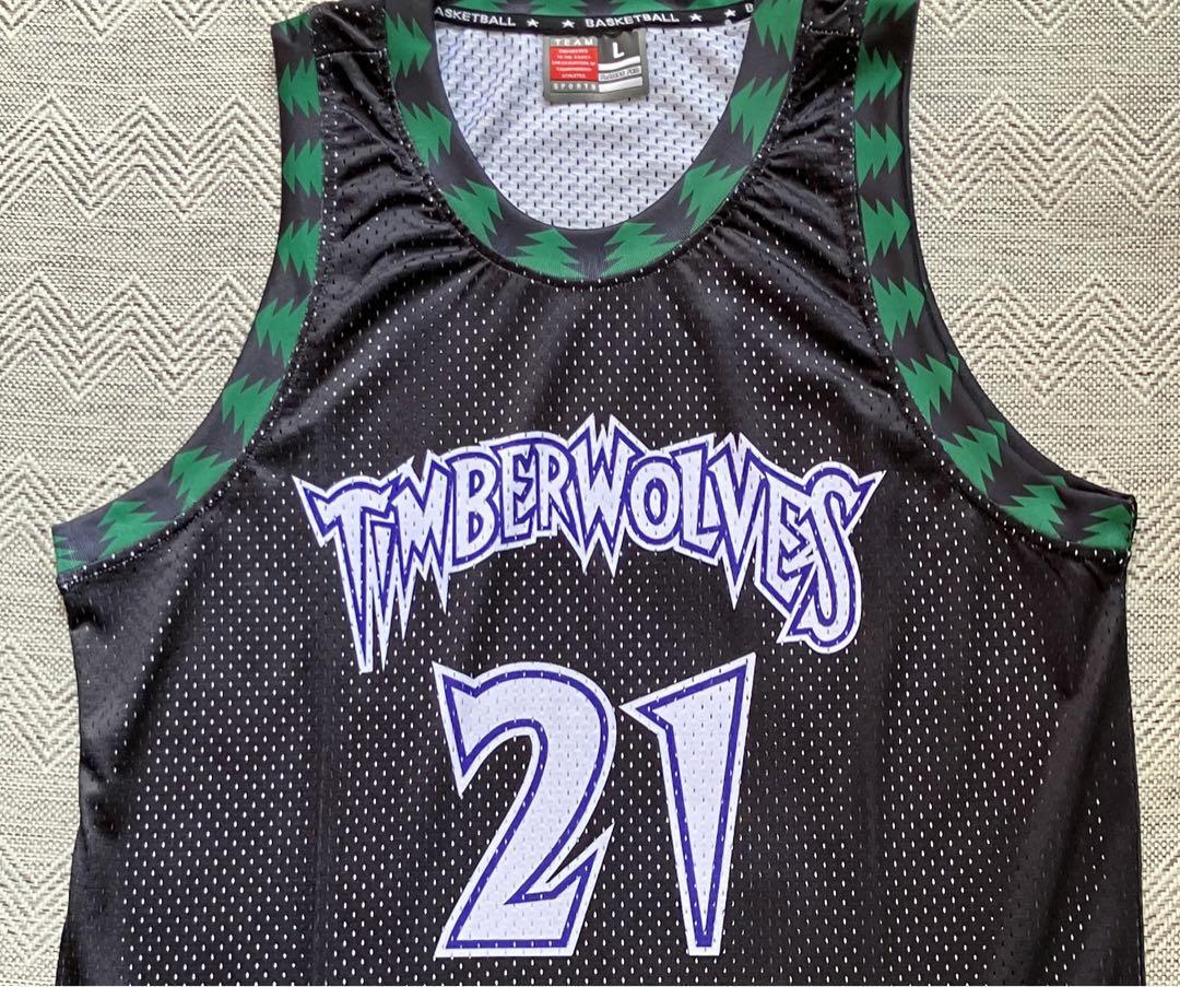 ★未使用品 NBA GARNETT ＃21 ケビン?ガーネット WOLVES ティンバー?ウルブス ユニフォーム シャツ バスケ ジャージ ジョーダン