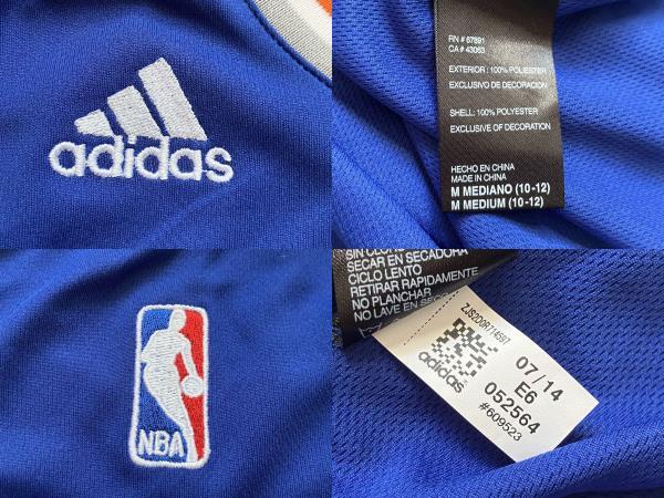 【未使用品】 NBA カーメロ?アンソニー KNICKS ニューヨーク?ニックス ★adidas ユース　ジュニア　ユニフォーム ジャージ バスケ シャツ