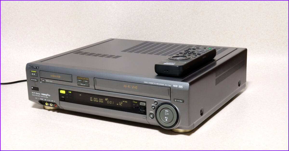 SONY Hi8/VHS Wデッキ 【 WV-TW2 】 専用リモコンCD版説保証付完 SONY Hi8/VHS Wデッキ 【 WV-TW2 】 専用リモコンCD版説保証付完