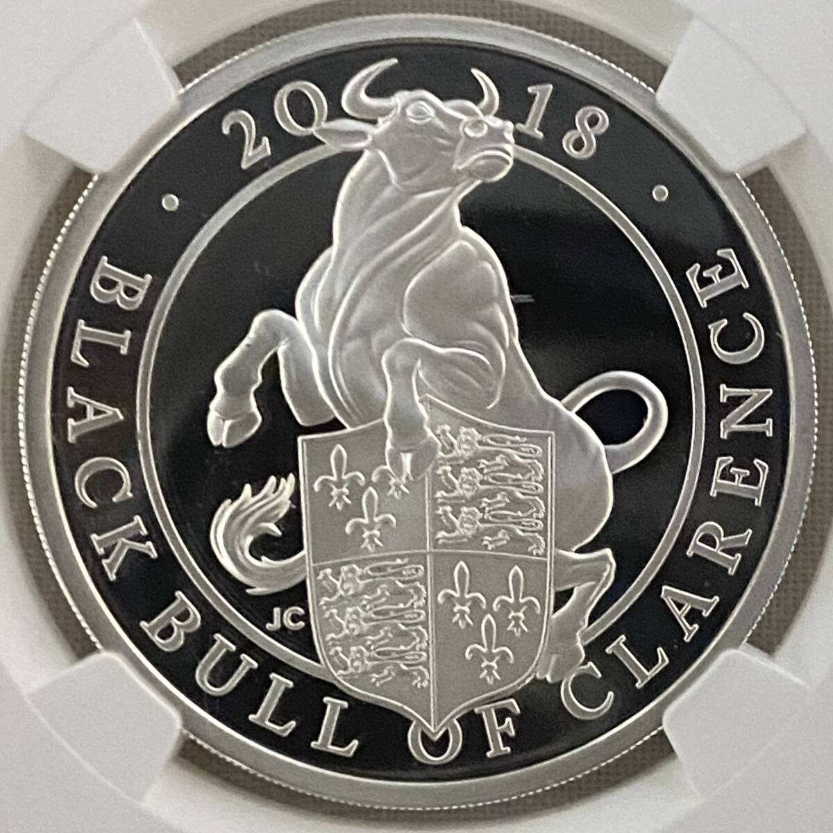 送料無料 いつまで 最高鑑定】2018年 イギリス クイーンズビースト Black Bull 貨幣