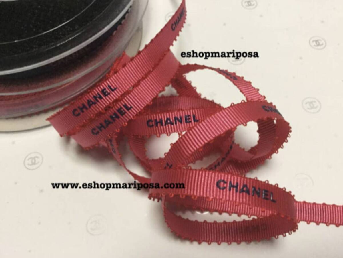 CHANEL シャネルリボンロール 1巻ごとフルロール 25m ピンク 細 CHANEL シャネルリボンロール 1巻ごとフルロール 25m ピンク 細