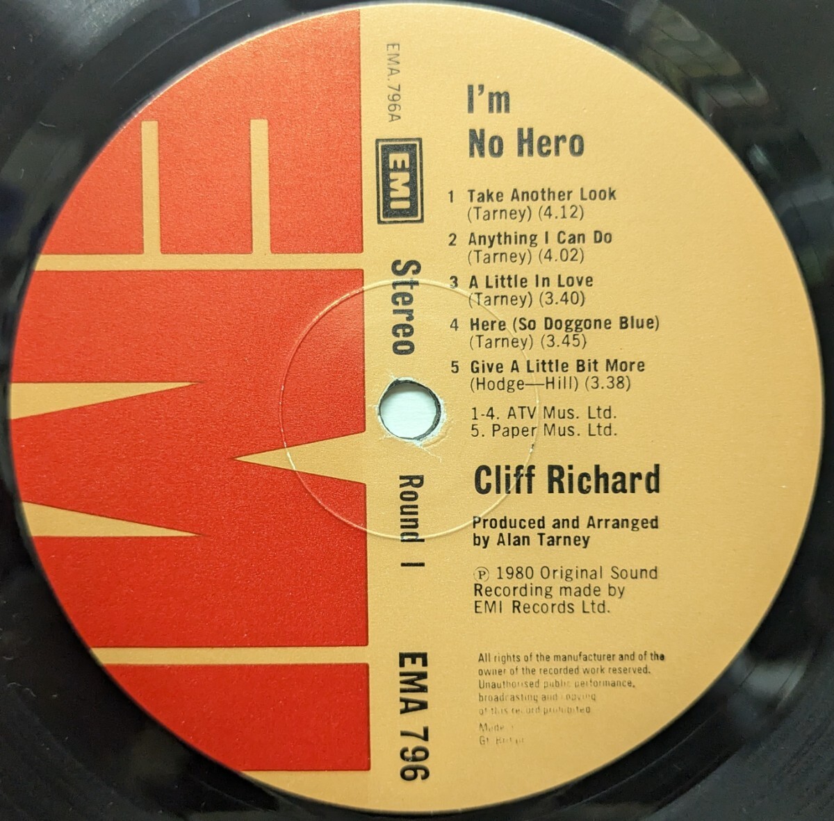 ☆CLIFF RICHARD/I'M NO HERO1980'UK EMI